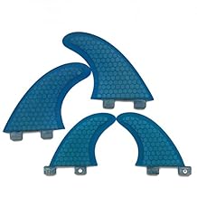 upsurf FCS Quad Fin G3 + GL Naranja Azul Panal + fibra de vidrio, Azul