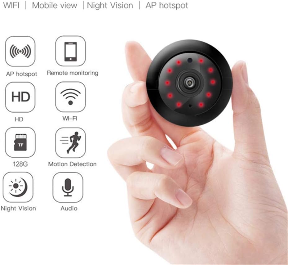 IP Camera, Drybely Mini IP Camera HD Night Vision Wireless WiFi Cam Voice Intercom Spy Cam Indoor Home Security Cam Compatible with iPhone/Android Phone/iPad/PC - UK Standard