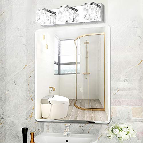 RALBAY LED Modern Bathroom Vanity Lights 3 Lights Crystal Glass
