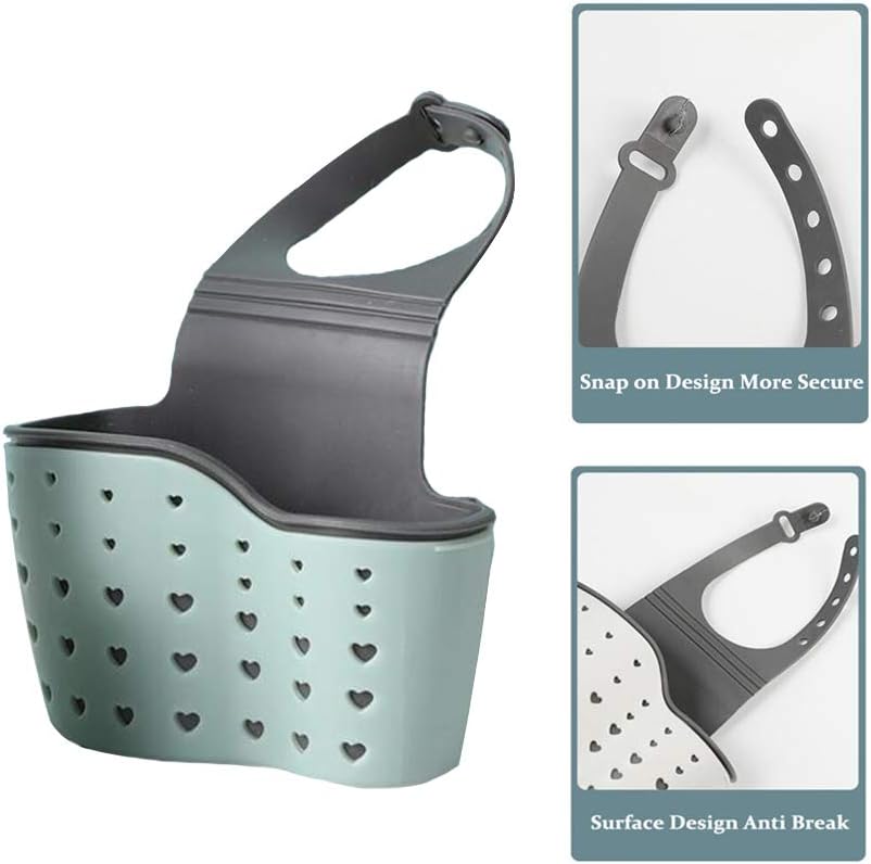 Onerbuy Sink Faucet Caddy Sponge Holder with Adjustable Strap - Image 3