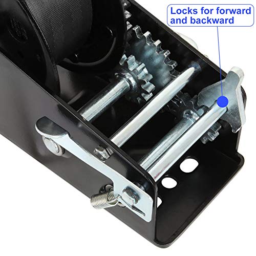 3000lbs Boat Trailer Winch Heavy Duty Hand Winch With Strap And Hook, Hand Crank Winch Boat