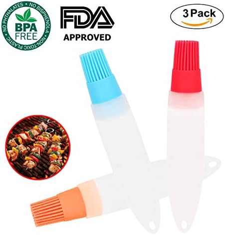 Soap Dispensing Silicone Basting &amp; Pastry Brush 3 Pack, Multifunctional BBQ Grill Oil Brush，Perfect For Baking, Grilling, Basting &amp; Marinating - iWeller.