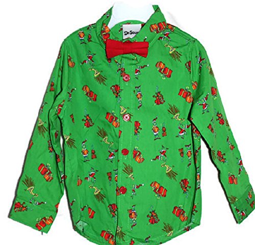 Dr Seuss Button Down Long Sleeve Shirt With Bow Tie - Toddler Boy - 12 Months