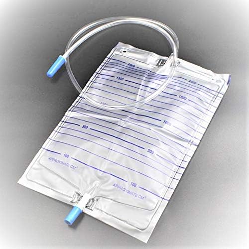 10 Pcs Pack, ECOBLUE Urine Drainage Bags 2000ml Capacity, Non Sterile Night Bags with T-Tap Valve and 85cm Tube - Image 4