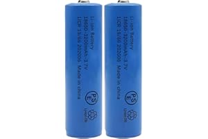 Svenirven 18650 Battery,2 Packs 3.7V 18650 Button Top Battery 18650 Rechargeable Batteries for Headlamp, LED Flashlight, Electronic Devices etc (Blue)