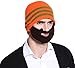 Unisex Ski Wacky Beard Knit Winter Hat Beanie Orange