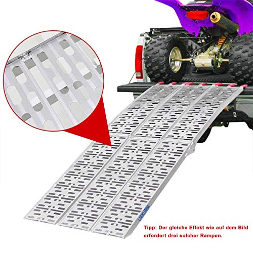LIEKUMM 1x Klappbar Auffahrrampe, 340kg Faltbare Alu Verladerampe, 222.5CM Motorradrampe für Motorrad oder Mofa – Bild 7