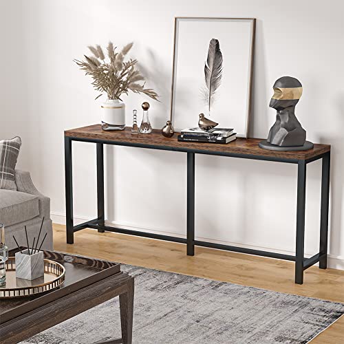 Tribesigns 70.9 inch Extra Long Sofa Table, Narrow Console Table Behind Couch, Rustic Entryway
