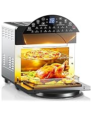 21.1QT/20L Air Fryer Toaster Oven, 18 in 1 Air Fry Convection Toaster Oven with Rotisserie & Dehydrator, 1800W Convection Oven Countertop Stainless Steel for Bake, Grill, Air-Fry, Roast,Toast, Pizza