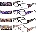 Eyekepper 4-Pack Beautiful Colors Spring Hinge Rectangular Reading Glasses +3.50