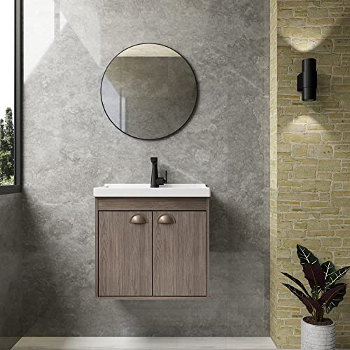 RIVERZZA Gabinete Armario para Banheiro 100% MDF com Cuba - Siena Munique 50cm