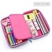 JUJIN Cute Owl Face Hardtop EVA Pencil Case Big Pencil Box with Compartment for Kids (Rose Red)