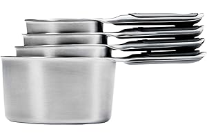 OXO Good Grips Measuring Cup Set of 4 pcs - Stainless Steel, Silver, Small (11137700MLNYK)
