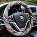 Valleycomfy Boho Universal 15 inch Steering Wheel Covers with Cloth for Women