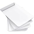 Lifewit Serving Tray Plastic for Party Supplies, 15" x 10" Platters for Serving Food, 4 pcs White Reusable Tray for Veggie, Snack, Fruit, Cookies, Desserts in Kitchen/Pantry Organization