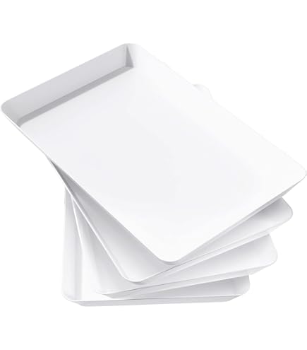 thumbnail image 2 of SUT 4-Pack Large White Serving Trays - 16x11 Inch Plastic Platters For Parties & Events 2 of 2