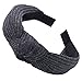 STHUAHE Pack of 3 Women Wide Stripes Cloth Cross Knot Hair Hoop Hairband Headband Hair Accessories (Gray Blue Darkgray)