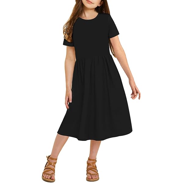 Amazon.com: art class Girls' Short Sleeve Rib Dress - Black - (X-Small  (4/5)): Clothing, Shoes & Jewelry
