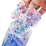 GoodGoodStudy 100ml Jumbo Ice Crystal Slime with Blue and Purple Fishbowl Beads , Fluffy Floam Slime Stress Relief Toy Scented Sludge Toy(100ML Small Container Design)