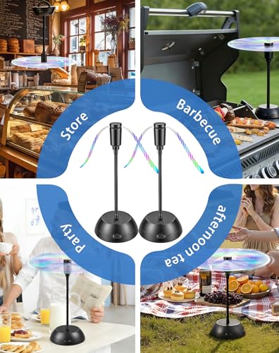 Pack of 2 Table Top Fly Fans, Portable Electric Repeller Hanging / Tabletop for Indoor/Outdoor Barbecue, Picnic, Kitchen: Protection Against Flies, Mosquitoes and Insects.