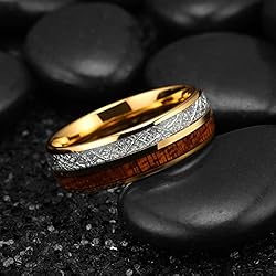 King Will METEOR 8mm Gold Tungsten Ring for Men