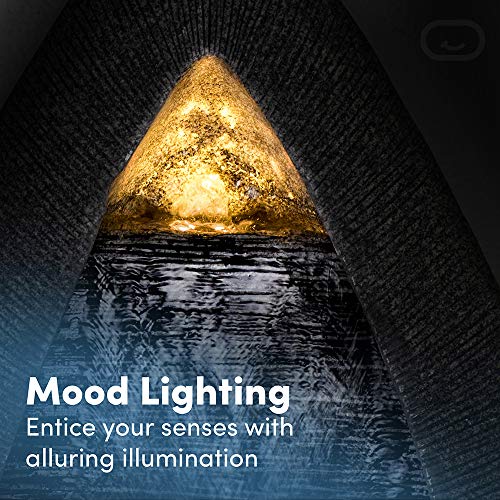 Teardrop, Indoor/Outdoor Wall Fountain 20” x 12” | Handcrafted Natural Stone Look with LED Lights, Adjustable Speed, Calming Waterfall Sounds | Made with Polyresin Material (Charcoal) … - Thumbnail 3
