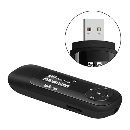 Walkercam M1 8 GB USB-Stick MP3-Musik-Player, unterstützt Aufnahme, UKW-Radio, Ebook, SD-Karte erweiterbar, 1 Jahr Ersatzgara