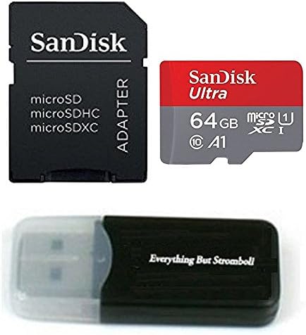SanDisk 64GB Ultra UHS-I Class 10 100mb/s Micro SDXC Memory Card for LG G Pad F2 8.0, G Pad X II 8.0 Plus, X Charge Cell Phones and Tablets with Everything but Stromboli (TM) Card Reader