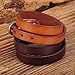 Zen Style Leather Double Wrap Around Bracelet, Fully Adjustable Cuff Bracelet with Easy Belt Buckle Style Clasp, Custom Gift Box