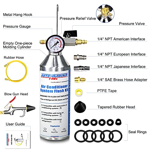 AutoWanderer Tool AC Flush Kit Air Conditioner System Flush Canister
