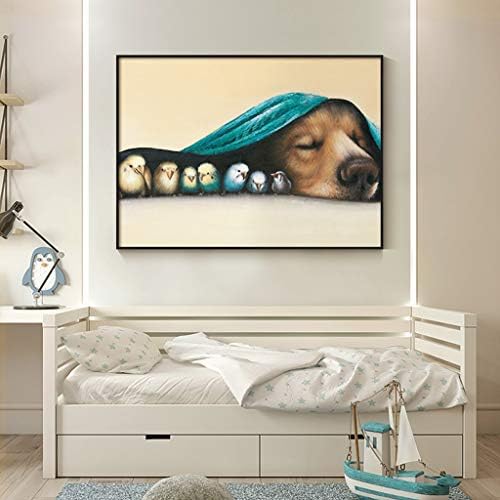 壁アート 壁画壁アート子供部屋の装飾画かわいい動物ベッドルームベッドサイド壁画油絵北欧スタイルリビングルームポーチ吊り絵 壁画 Color Green Size 60 40cm B0wzslyw 5 427円