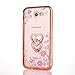 CaseHaven Galaxy J7 Prime 2017 Case, Glitter Crystal Heart Floral Series - Bling Rhinestone Clear TPU Case with Ring Stand for Samsung Galaxy J7 Perx/Galaxy J7 Sky Pro/Galaxy J7 V - Rose Gold