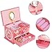 SONGMICS Musical Jewelry Box Ballerina Jewel Storage Case, Gift for Little Girls, Ball Princess with Brahms Lullaby Melody, Pink UJMC006