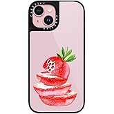CASETiFY Glaze iPhone 15 Case [Glossy Finish/Compatible with Magsafe / 4.9 ft. 1X Military Grade Drop Protection] - Strawberry Slices - Black
