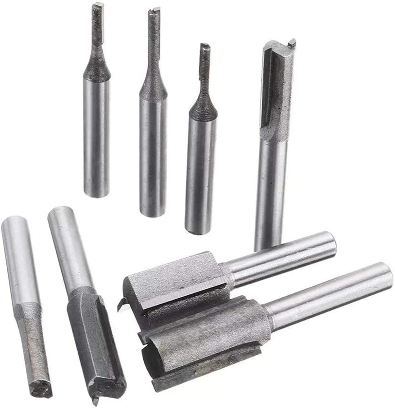 Woodworking Tools Shank Router Bit Kit Profiling Trimming Cutter Woodworking Tools 8pcs 1/4 Inch Drill Tool Accessories