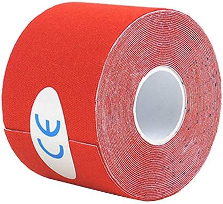 TianranRT Muscle Bandage 5 cm x 5 m Sports Tape Roll Cotton Elastic Adhesive Muscle Sticks, red