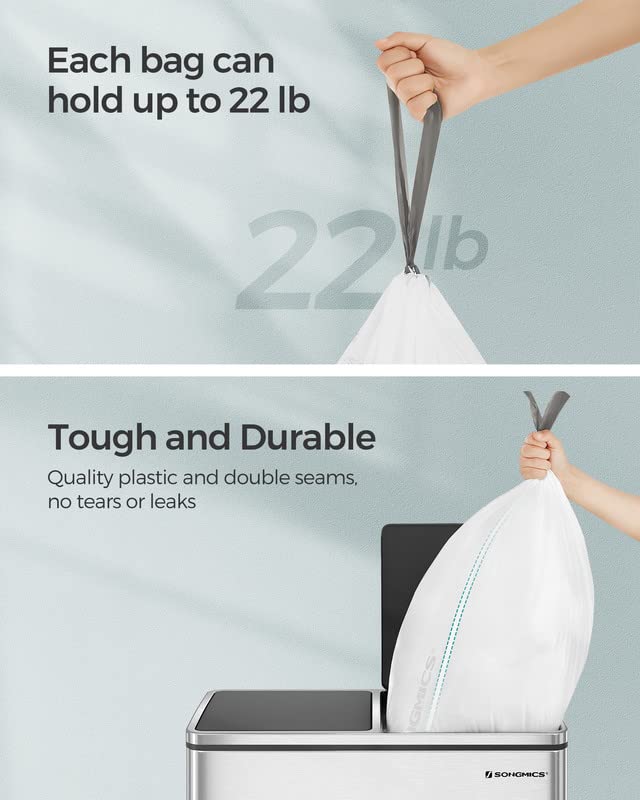 SONGMICS Drawstring Trash Bags, 8 Gallon Garbage Bags for 8Gallon or