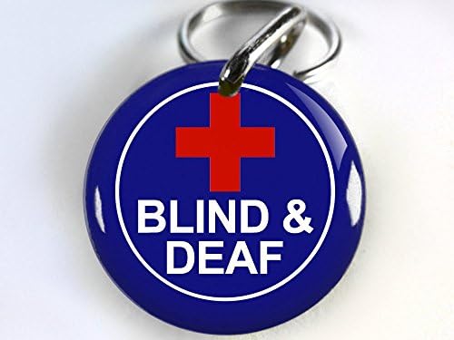 Dog ID Tag Pet id Tags Special Needs Unique pet Tags Deaf and Blind DBL (Large 1.5")