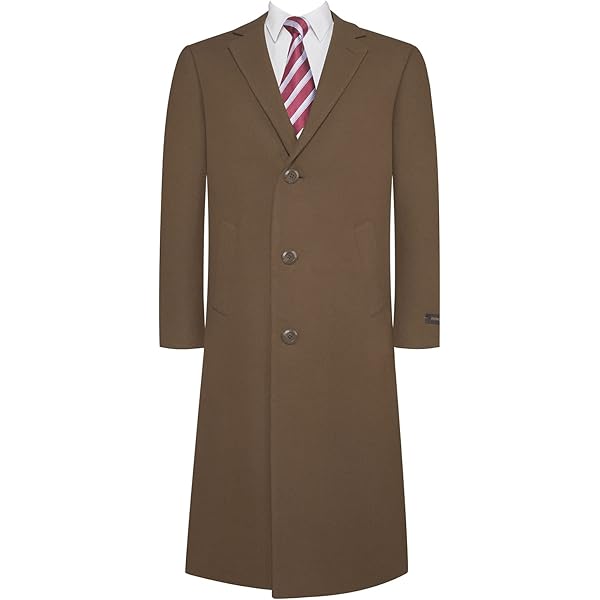 P&L Men's Top Coat Premium Wool Blend Overcoat Winter Long Trench