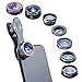 7 in 1 Clip On Camera Lens Kit by Ideal Lenz | Cell Phone Camera Kit for iPhone, Samsung Galaxy & Most Smartphones & Tablets | Telephoto, Fish Eye, Wide Angle, Macro, CPL, Kaleidoscope & X-Wide Lens