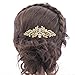 Leaf CZ Crystal Rhinestone Hair Comb Hair Pins Bridal Wedding Hair Accessories Jewelry 4012 (Gold)