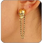Gothic Halloween Skull Earrings for Women Punk Skull Skeleton Dangle Earrings Halloween Spooky Skull Skeleton Theme Earrings for Halloween Party Accessories