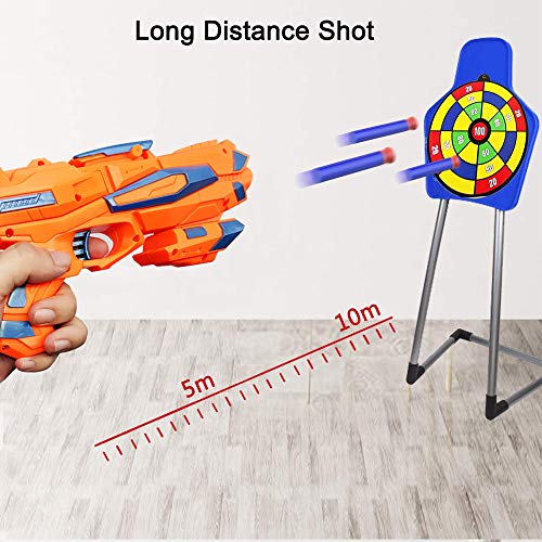Bonbell Toy Gun for Kids, Nerf Blaster with Shooting Target, 40 Soft Foam Refill Darts, Wrist Band, Safety Goggle and Face Mask, Kids Shooting Game Toy, Best Xmas Birthday Gifts for Boys Girls 5-13