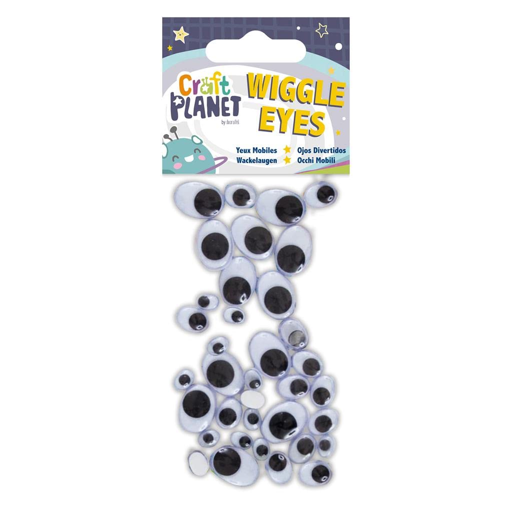Craft Planet Wiggle Eyes 37 Pieces Oval Black & White Assorted Sizes, Crafts, Art & Craft Fun, Crafting Basic Supplies, Embellishments, Eye Stickers, Home, School, Craft Accessories, Decorations