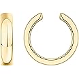 PAVOI 14K Gold Plated 925 Sterling Silver Round Huggie Ear Cuff Gold Earrings for Women | Clip On Cartilage Cuff Earrings