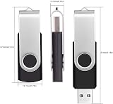 FEBNISCTE 32GB USB 2.0 Flash Drive Pen Drive Swivel Black Memory Stick 10 Pack view 5