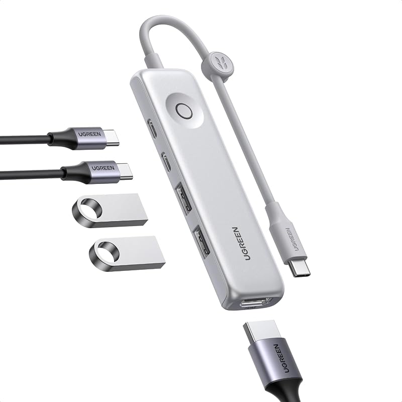 Adaptador USB C Revodok 5 em 1 Hub C Fino e Leve
