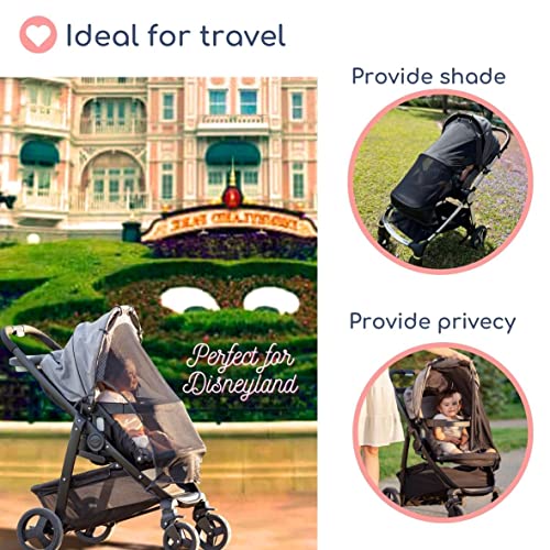 Sun Shade for Strollers (Large). Universal Adjustable SPF 30+ Sunshade