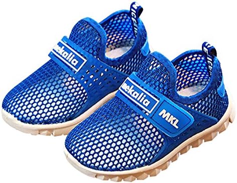 Derix Boys and Girls Water Shoes Breathable Mesh Slip-On Sneakers For Running Walking Pool Beach (Toddler/Little Kid/Big Kid),0001,Blue,35