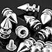 RUBYCA 12MM 100 Sets Metal Tree Spikes and Studs Metallic Screw-Back for DIY Leather-Craft Silver Color